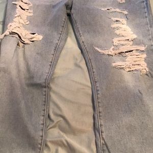 NEW cute Ripped Forever 21 light blue Jeans size 16
